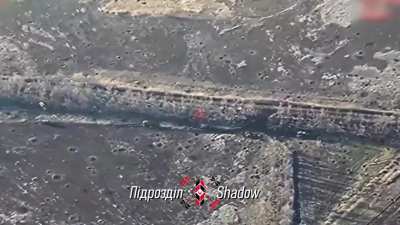 Drone footage of M142 HIMARS strikes using M30 DPICM cluster missiles on a Russian Buk air defense system, self-propelled artillery, and supply vehicles in the Donetsk Oblast.