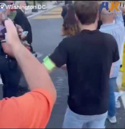 Man sets his arm on fire to protest media coverage of Gaza during protest in D.C.