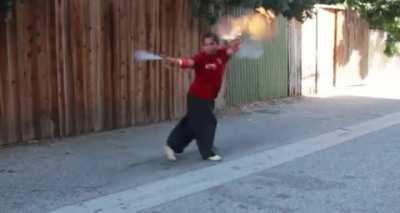 Punch-Activated Flamethrower