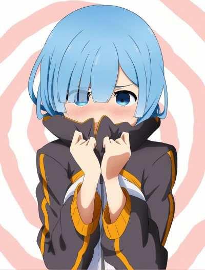 Rem in Subaru's tracksuit (Animated GIF) [Re:Zero]