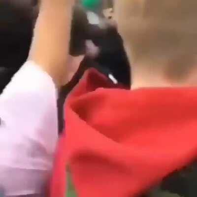 Even though he threw first punch, still has helpless victim vibes.