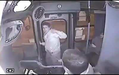 Thief tried to steal in a bus! Got instant punishment by driver!