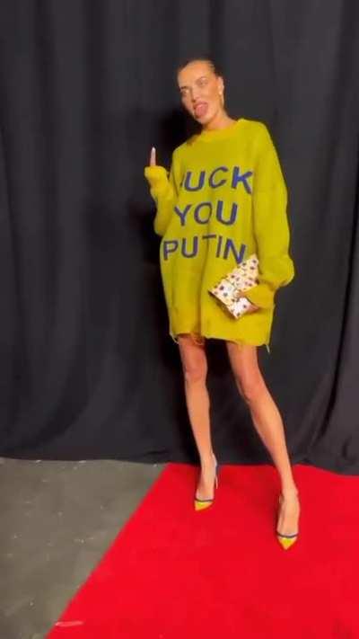 Ukrainian model Alina Baikova at the opening of New York Fashion Week