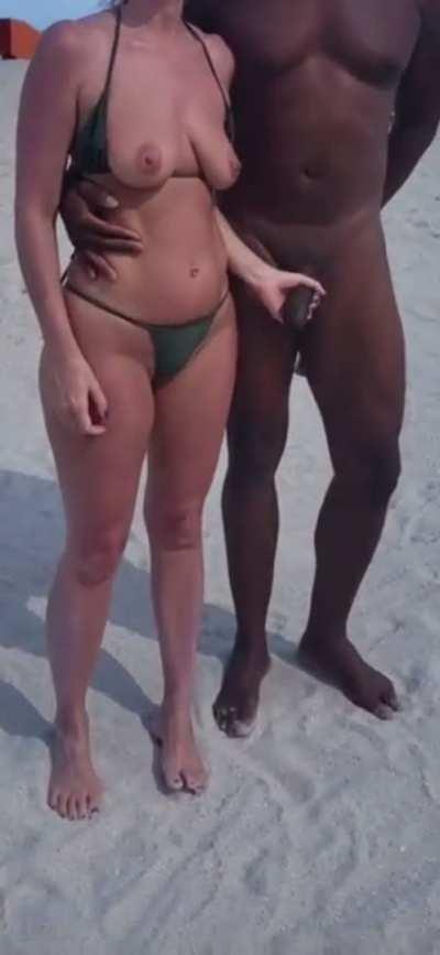 Petting at the beach