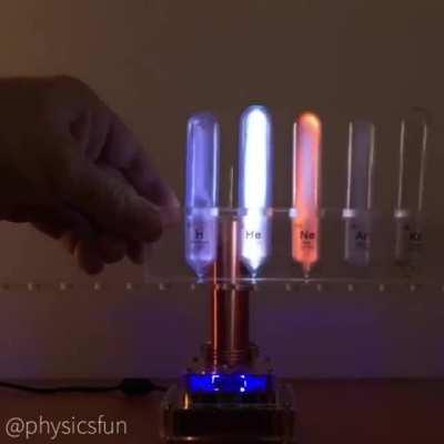 Elemental Gases in front of a Tesla coil