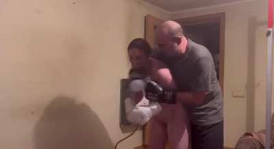 Boxing with mouth guard (custom video)