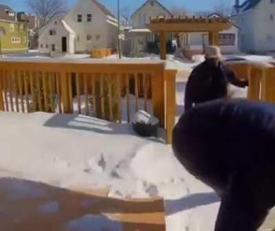 The neighbors across the street. Literally. Acrossing the street.