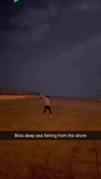 Dude is going to reel in the moon one day