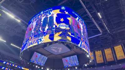 LeBron James walks out to Genesis at a Lakers Game in LA