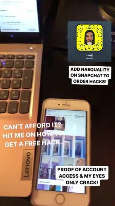 Real snapchat hacks , add naequality on snapchat to order, 28k telegram members group in comments below