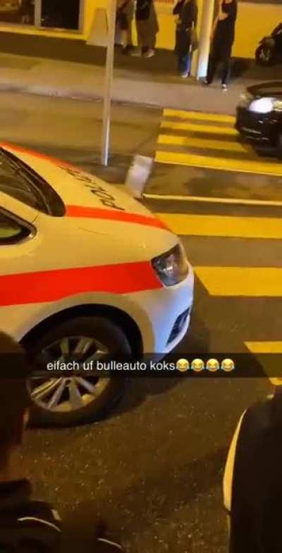while I do this line of coke on a policecar (Switzerland, St. Gallen after win over France in euro 2021)