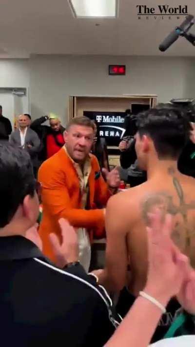 Conor McGregor gives incredible pep talk to a disheartened Ryan Garcia after loss to Gervonta Davis.
