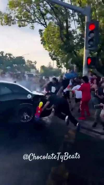 Never stand next to idiots in cars. 