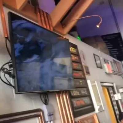 Watching 101 Dalmatians at a bar.