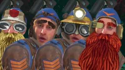 you and your fellow dwarves have just left the drop pod into a mission with a mactera plague warning. after only five seconds, you all turn around to see the entire mactera colony behind you