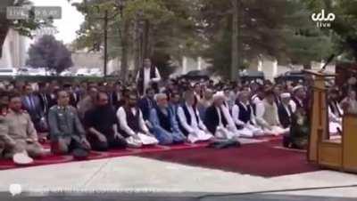 Taliban air attack near presidential ground during eid prayer this morning.