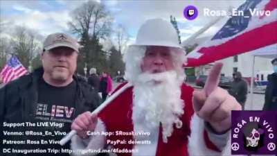Angry Alt-Right Santa at Colorado Protest Explains Election Fraud, Struggles With Beard