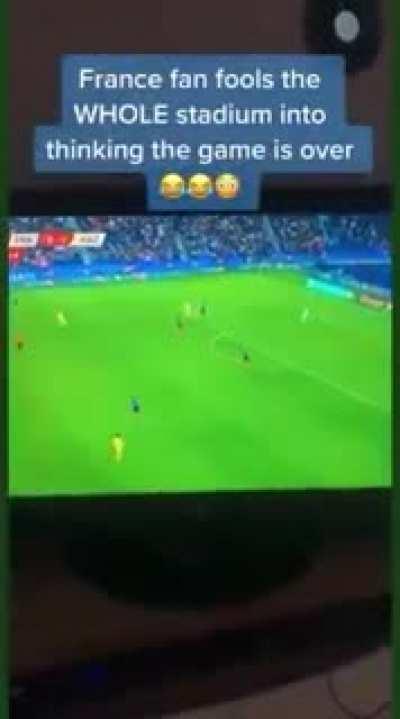 fan tricks stadium into thinking game is over