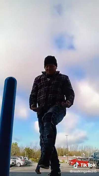 Clean shaven, outside Walmart