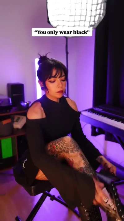 When they say I only wear black… but forget about my pink socks 😒💕