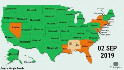 [OC] Trending Video Game Titles by State Between 2018 and 2020