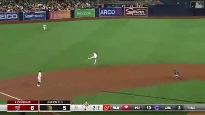 Fernando Tatis Jr defies gravity to rob Ryan Zimmerman of a hit