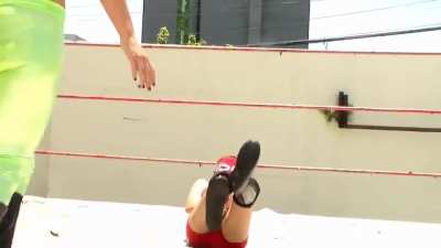 Lady Jaguar kicked in the vag by Silvie Silver