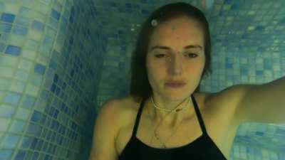 Kseniya blows bubbles