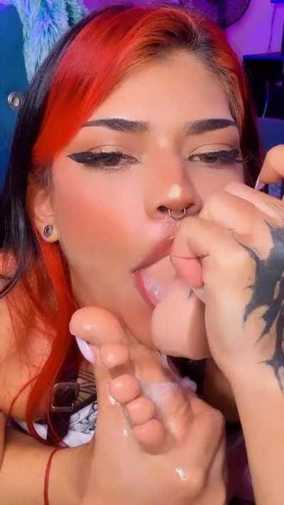 what about you helping me to clean my foot with your tongue or cock oc