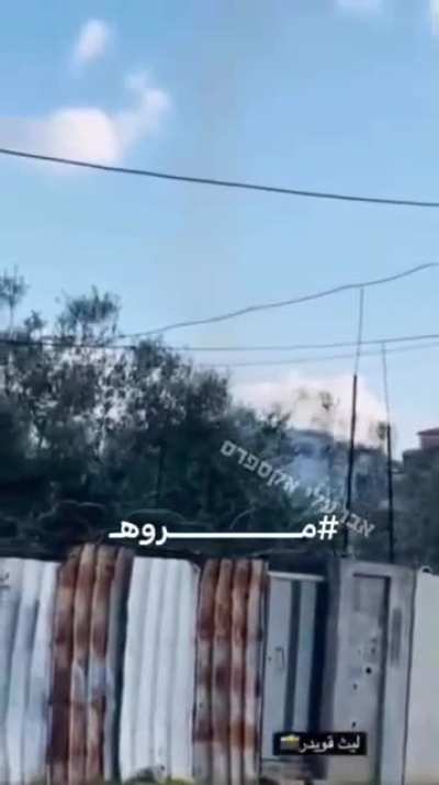 Second view of a malfunctioning Gazan rocket falling inside the strip. 13-2-25