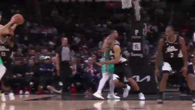 [Highlight] Paul George with the steal and windmill slam! (With full replay)