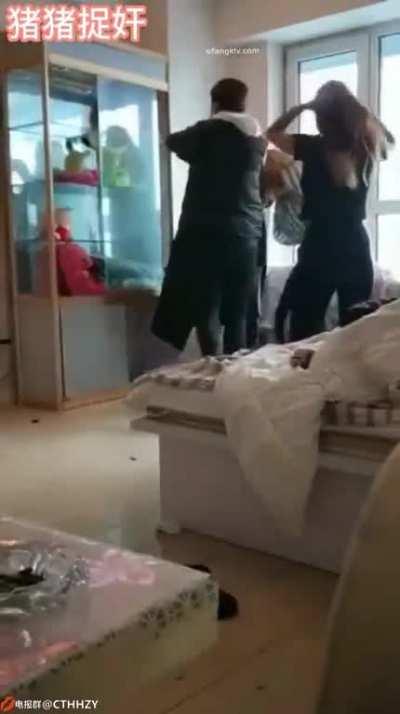 Holding her own against two