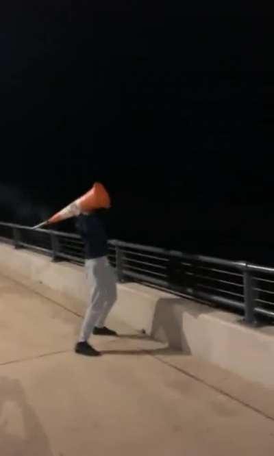 Well that’s one way to let off a firework