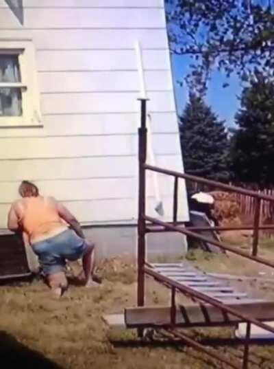 WCGW using a ladder incorrectly