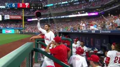 [Highlight] [Highlight] Trea Turner gets a curtain call and the crowd goes crazy (now with sound)
