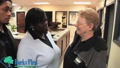 A strange local commercial where a furry got hit by a cat and sent to a credit union to get help.