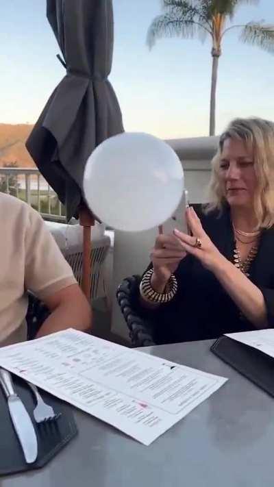 Bubble falls in the glass