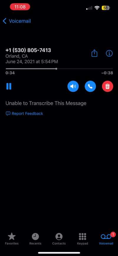 Strange voicemail