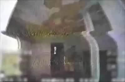 A Drone hits an unlucky soldier directly at his butt.