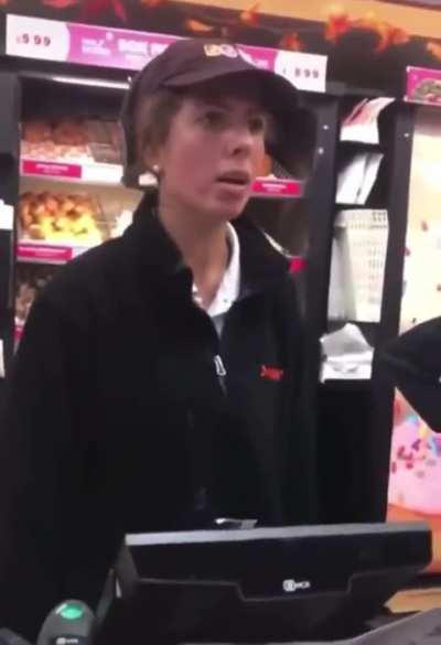 To belittle a Dunkin Donuts employee with his manly income