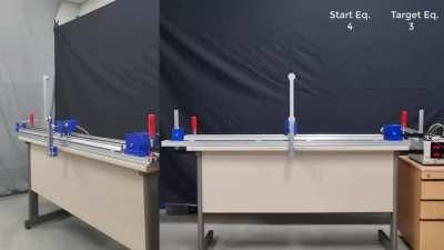 World's first video of 56 transition controls for a triple inverted pendulum