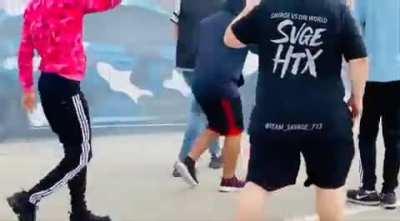 A person was injured and the driver just went away. This happened today at the WM luxury car gathering in Houston, TX.