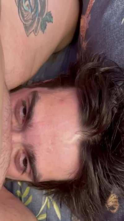 he loves when i put my weight on him