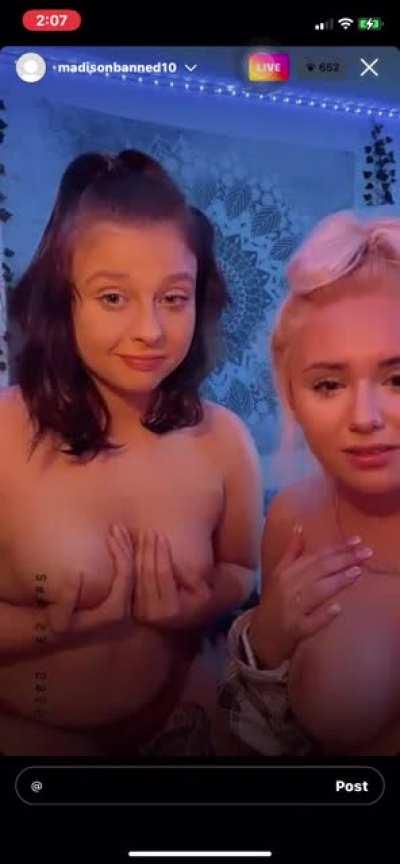 Madisonbanned10 Bestfriend in red flashes her tits 🍒