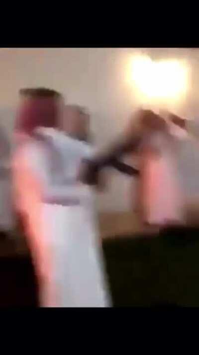 Guy nearly claps his friends