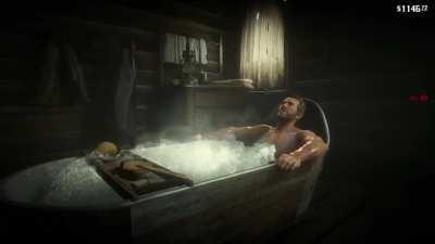 [Red Dead Redemption II] Enjoying a nice hot bath