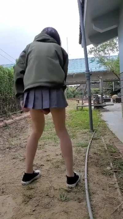 Japanese Girl Rips Out Anal Beads in Public
