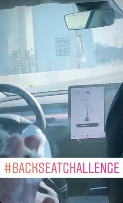 How this person is still driving a Tesla, let alone still being alive is a wonder.