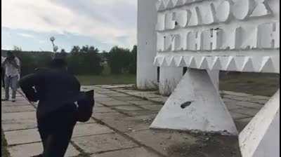 The hip bone is connected from the thigh bone. The thigh bone is connected from the knee bone . . .