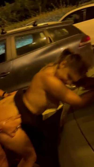 Bent over car and fucked